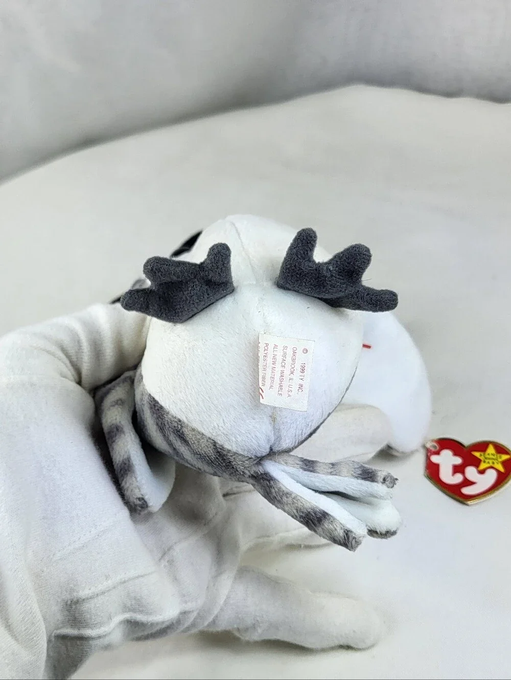 Ty Grey and White Owl Plush with Graduation Cap